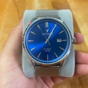 Vincero watch bleu dial kairos